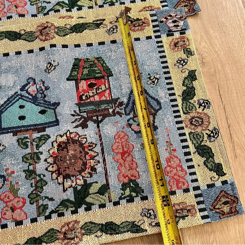 Set of 4 TAPESTRY Placemats Place Mats Birdhouses & Flowers‎ 18.5